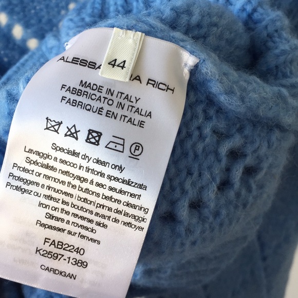 ✨FINAL SALE✨ Alessandra Rich blue floral cropped cardigan - Picture 8 of 10